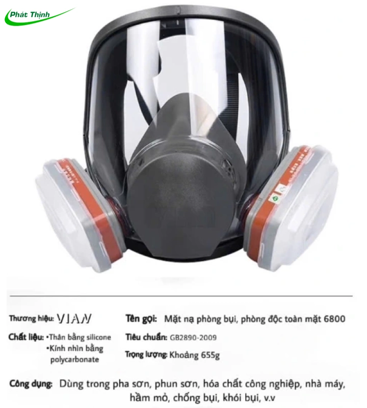 Mặt nạ phòng độc toàn diện 6800